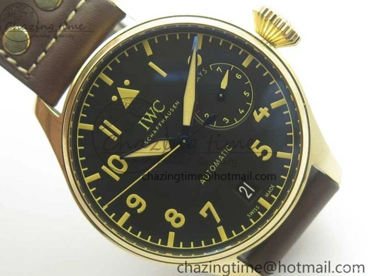 MIROTIME 0405 Big Pilot IW501005 Real Bronze ZF 1:1 Best Edition Black Dial on Brown Leather Strap A Sleek 7192